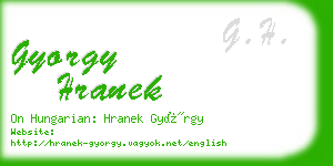 gyorgy hranek business card